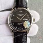 Replica Swiss Longines Watch LG36.5 SS Black Dial Black Leather_th.jpg